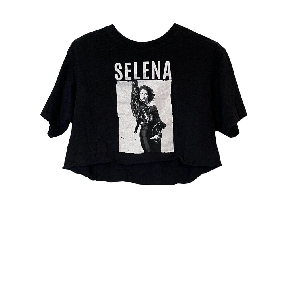 Selena Women’s Pullover Crop Top - Medium, Black, Short Sleeve, Cotton